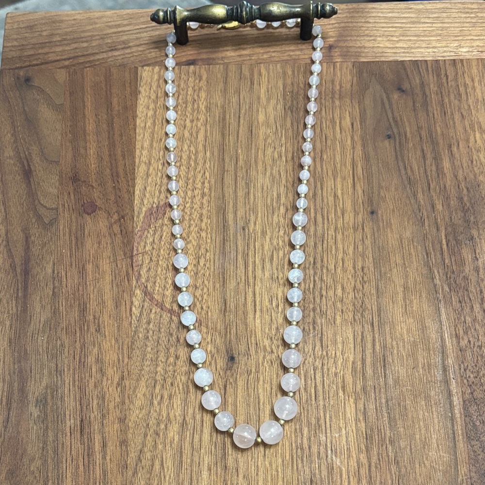 Sophisticated Pink Quartz Beaded Necklace